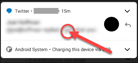 appui long sur la notification