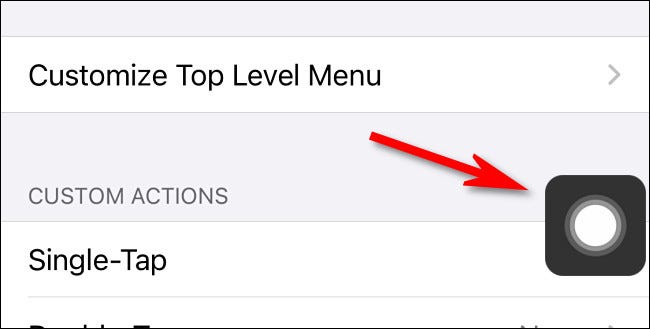 Le bouton AssistiveTouch vu sur un iPhone.