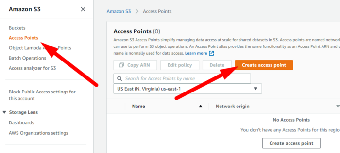 Chaque point d'accès Object Lambda a besoin d'un point d'accès régulier derrière lui. Vous devrez le créer à partir de Points d'accès> Créer dans la barre latérale. » width= »700″ height= »316″ src= »/pagespeed_static/1.JiBnMqyl6S.gif » onload= »pagespeed.lazyLoadImages.loadIfVisibleAndMaybeBeacon(this); » onerror= »this.onerror=null;pagespeed.lazyLoadImages.loadIfVisibleAndMaybeBeacon(this); »/></p>
<p>Saisissez un nom et sélectionnez un bucket, puis assurez-vous de sélectionner « Internet », sauf si ce bucket est limité à un seul VPC. Une fois créé, copiez l’ARN du point d’accès.</p>
</p>
<p>Créez un point d’accès Lambda objet:</p>
</p>
<p>Donnez-lui un nom et collez-le dans l’ARN du point d’accès, et la console devrait afficher le nom du compartiment sous-jacent.</p>
<p>À ce stade, vous devrez sélectionner une fonction Lambda. Si vous en avez un préparé, vous pouvez entrer l’ARN ou le sélectionner dans la liste. Sinon, vous devrez vous diriger vers la console de gestion Lambda pour en créer une.</p>
</p>
<p>À ce stade, le code dépend de vous, bien qu’AWS fournisse l’exemple suivant, qui prend l’objet d’origine et le transforme en majuscules. Quelle que soit la langue que vous utilisez, vous devrez saisir le contexte de l’événement, faire une demande à S3 à l’aide de l’URL, transformer l’objet, puis écrire la réponse à l’aide de la nouvelle API WriteGetObjectResponse, en renvoyant un code d’état HTTP par la suite.</p>
<pre><span class=