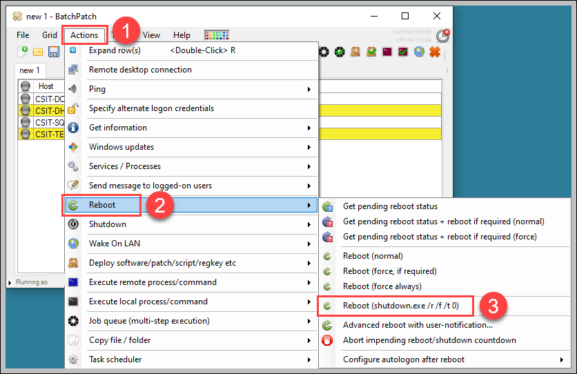 Actions > Redémarrer pour redémarrer les ordinateurs sélectionnés dans la grille » width= »836″ height= »542″ src= »/pagespeed_static/1.JiBnMqyl6S.gif » onload= »pagespeed.lazyLoadImages.loadIfVisibleAndMaybeBeacon(this); » onerror= »this.onerror=null;pagespeed.lazyLoadImages.loadIfVisibleAndMaybeBeacon(this); »></p>
<p>Vous obtiendrez alors une fenêtre contextuelle de confirmation vous demandant si vous êtes sûr de vouloir effectuer cette action. Cliquez sur OK pour confirmer et BatchPatch enverra la commande de redémarrage sélectionnée aux ordinateurs que vous avez choisis de redémarrer. Une autre fonctionnalité intéressante est que BacthPatch ne vous laisse pas simplement pendre et vous demander quand et si les ordinateurs ont réellement redémarré ou non. La grille ajoutera des colonnes à la volée en fonction de différentes actions, donc dans ce cas, BatchPacth commencera à envoyer un ping aux ordinateurs que vous venez de choisir de redémarrer et fournira des commentaires dans la grille quant à leur état. Cela apparaîtra dans une colonne appelée Ping Reply. Une fois que l’ordinateur se déconnecte puis se reconnecte, le texte de la colonne de réponse Ping passe à <em>italique </em>pour indiquer qu’en effet cet ordinateur était en ligne, s’est déconnecté et est maintenant de nouveau en ligne. De cette façon, vous pouvez vous éloigner pendant les redémarrages et savoir en toute confiance qu’ils sont tous revenus sans vous demander ce qui peut se passer !</p>
<p>Il s’agit d’un flux de travail simple pour déployer les mises à jour WSUS Néanmoins, pour les administrateurs système qui ne disposent pas de solutions au niveau de l’entreprise, cela pourrait être un outil puissant pour gagner du temps et rationaliser de nombreuses activités différentes que BatchPatch peut effectuer.</p>
<h2 role=