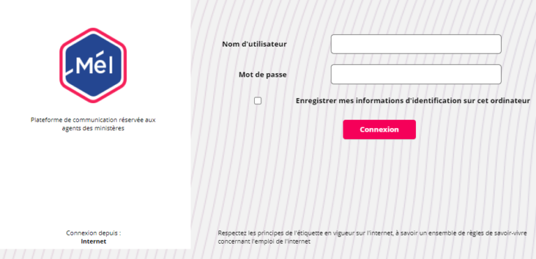 Melanie2web / Mél : connexion à la messagerie