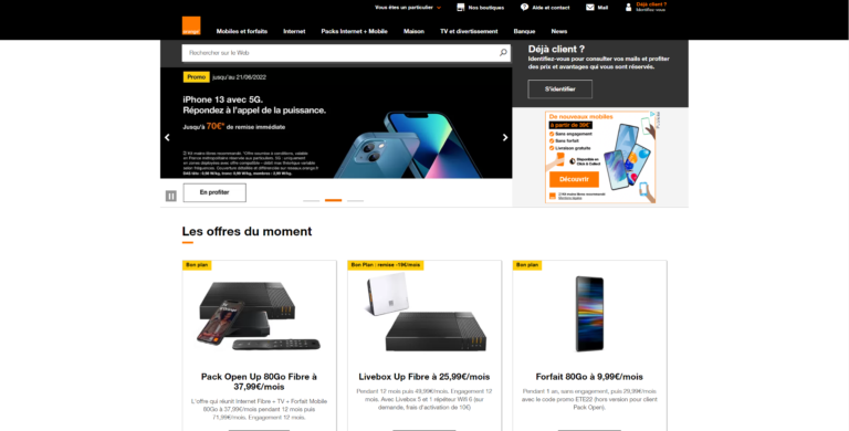 Portail Orange : webmail, téléphonie et web