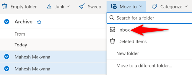Sélectionnez Déplacer vers > Boîte de réception. » width= »650″ height= »257″ src= »/pagespeed_static/1.JiBnMqyl6S.gif » onload= »pagespeed.lazyLoadImages.loadIfVisibleAndMaybeBeacon(this); » onerror= »this.onerror=null;pagespeed.lazyLoadImages.loadIfVisibleAndMaybeBeacon(this); »></p>
<p>Et c’est ainsi que vous jouez avec la fonction d’archivage d’Outlook pour mieux gérer vos e-mails.</p>
<h2 role=