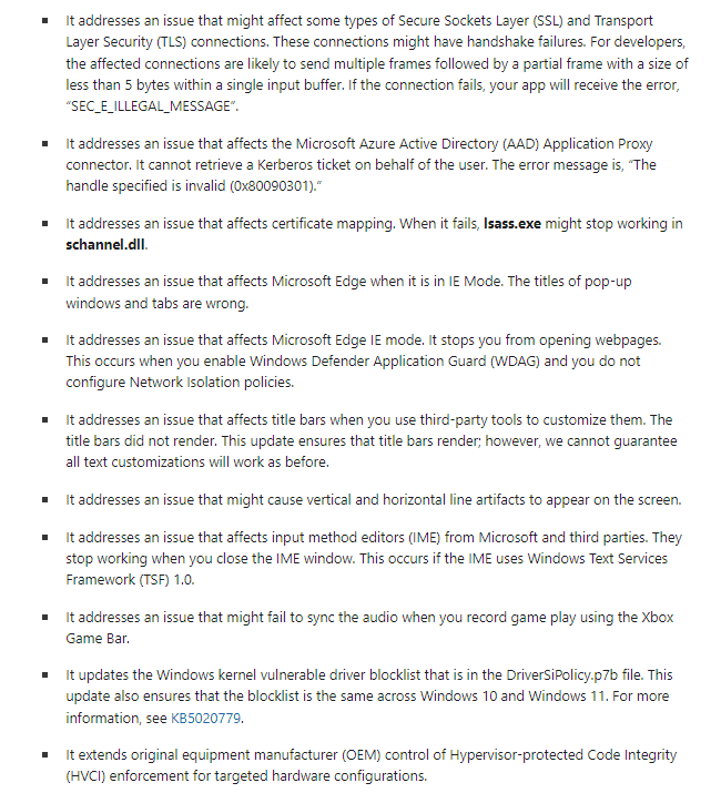 Améliorations de la version 22621.755 de Windows 11