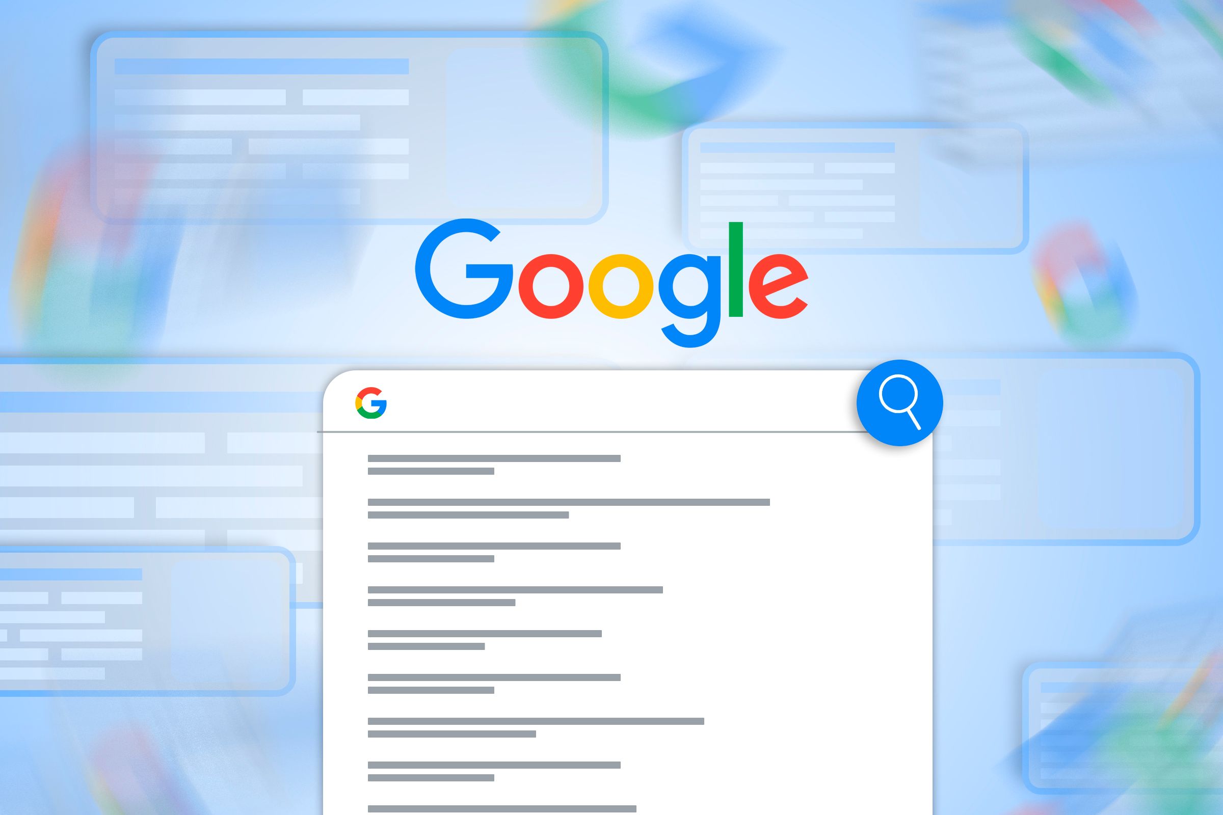 Illustration of a Google search page.