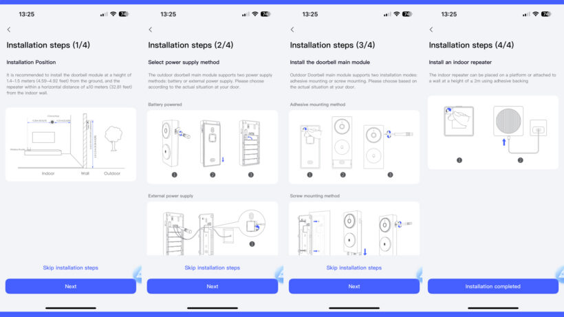 Instructions d'installation de l'application Aqara Doorbell Camera Hub G410