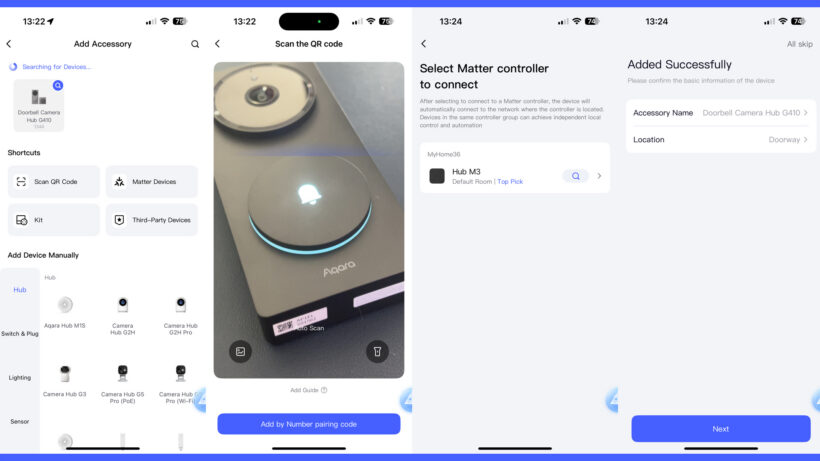 Aqara Doorbell Camera Hub G410 App Add