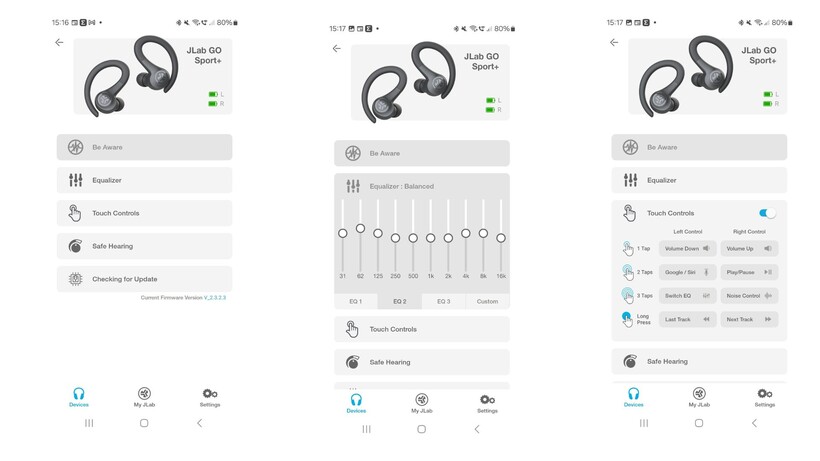 Application JLab Go Sport Plus
