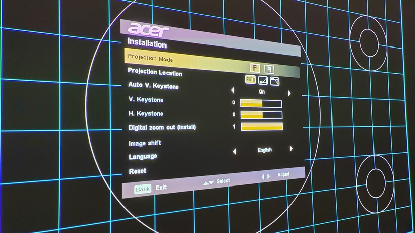 Paramètres d'installation de l'Acer Vero PL3510ATV