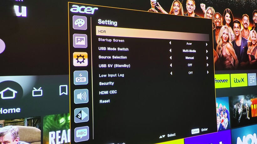 Paramètres du menu Acer Vero PL3510ATV