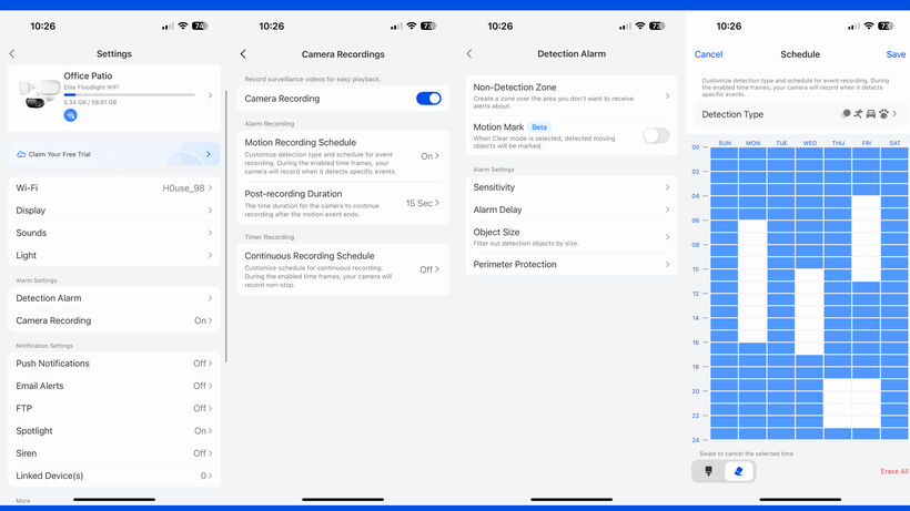 Planification de l'application Reolink Elite Floodlight WiFi Review
