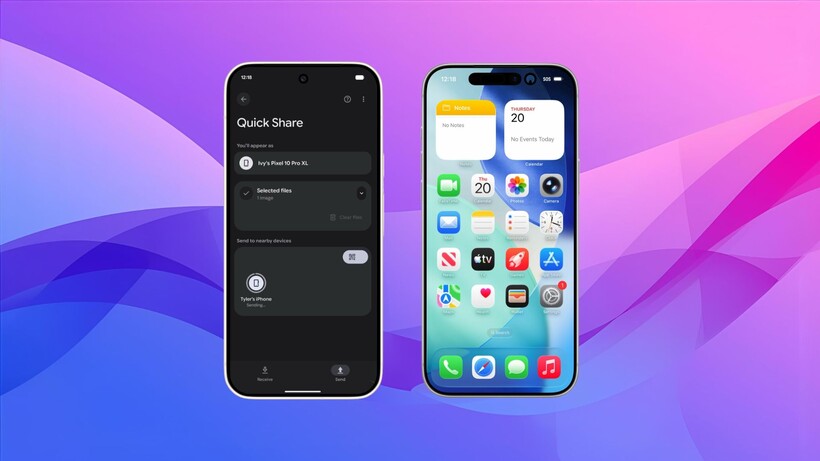 Android envoie un fichier à l'iPhone à l'aide de Quick Share