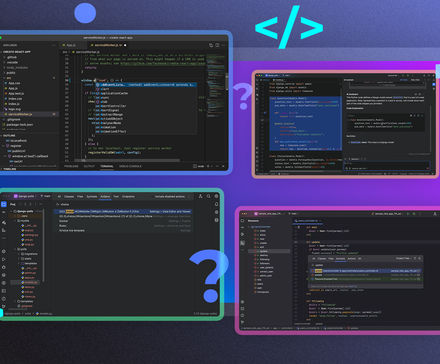 Certains IDE côte à côte avec des points d'interrogation autour d'eux.