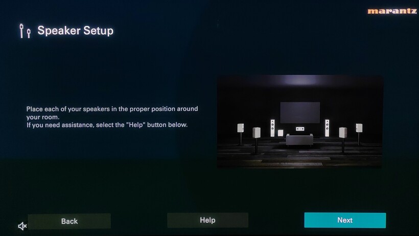 Menu des enceintes Marantz Cinema 60