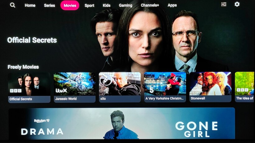 Interface de la page de film Netgem Pleio