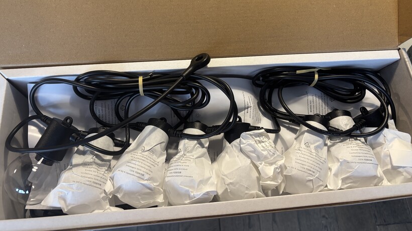 Examen des guirlandes lumineuses d'extérieur Philips Hue Festavia Globe dans la boîte