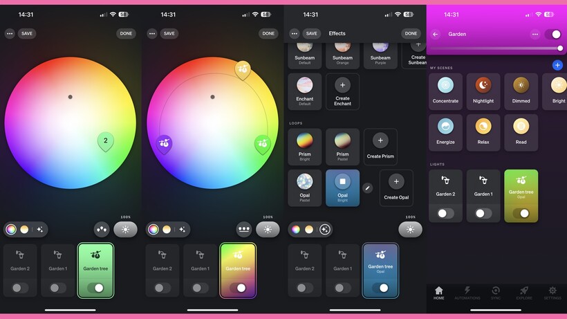 Application Examen des guirlandes lumineuses d'extérieur Philips Hue Festavia Globe