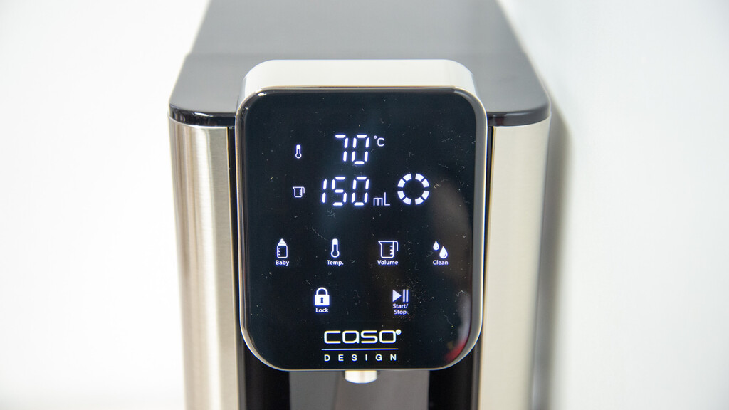 Affichage et commandes du distributeur d'eau chaude CASO Design HW 660 Turbo