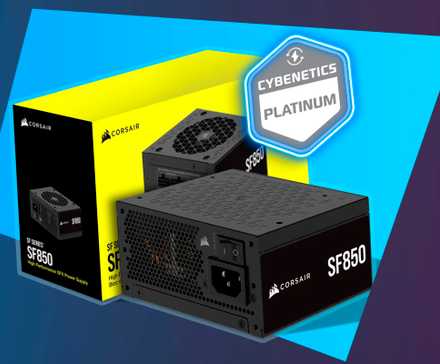 Un bloc d'alimentation (PSU) pour PC Corsair avec une certification Cybernétique.