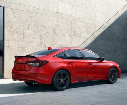 Plan 3/4 arrière d'une Honda Civic Si 2025