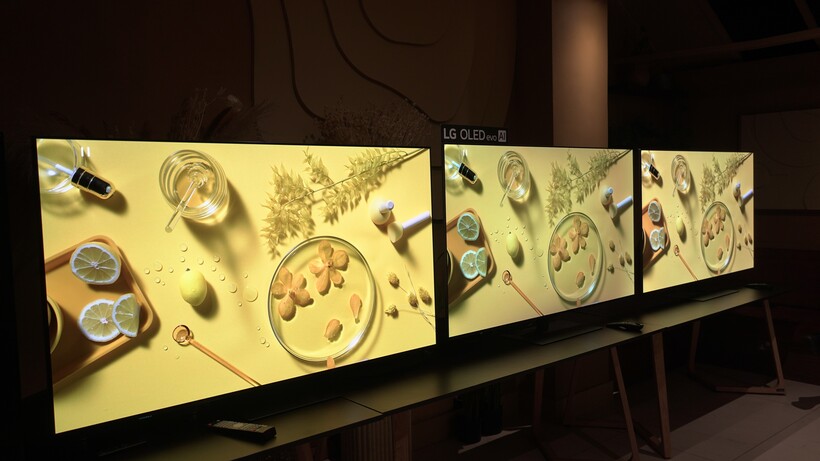 Samsung S95F et LG G6 et LG G5