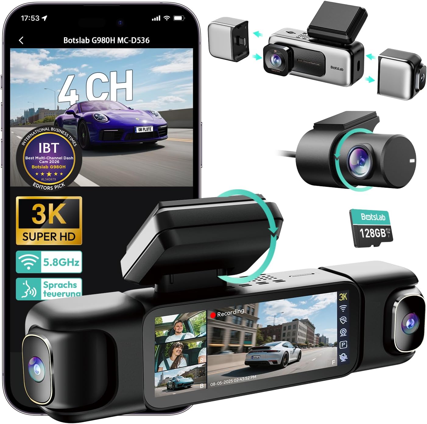 La Dash Cam à 4 canaux de Botslab coûte désormais moins de 200 £