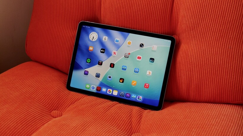 Écran Apple iPad Air M4 allumé
