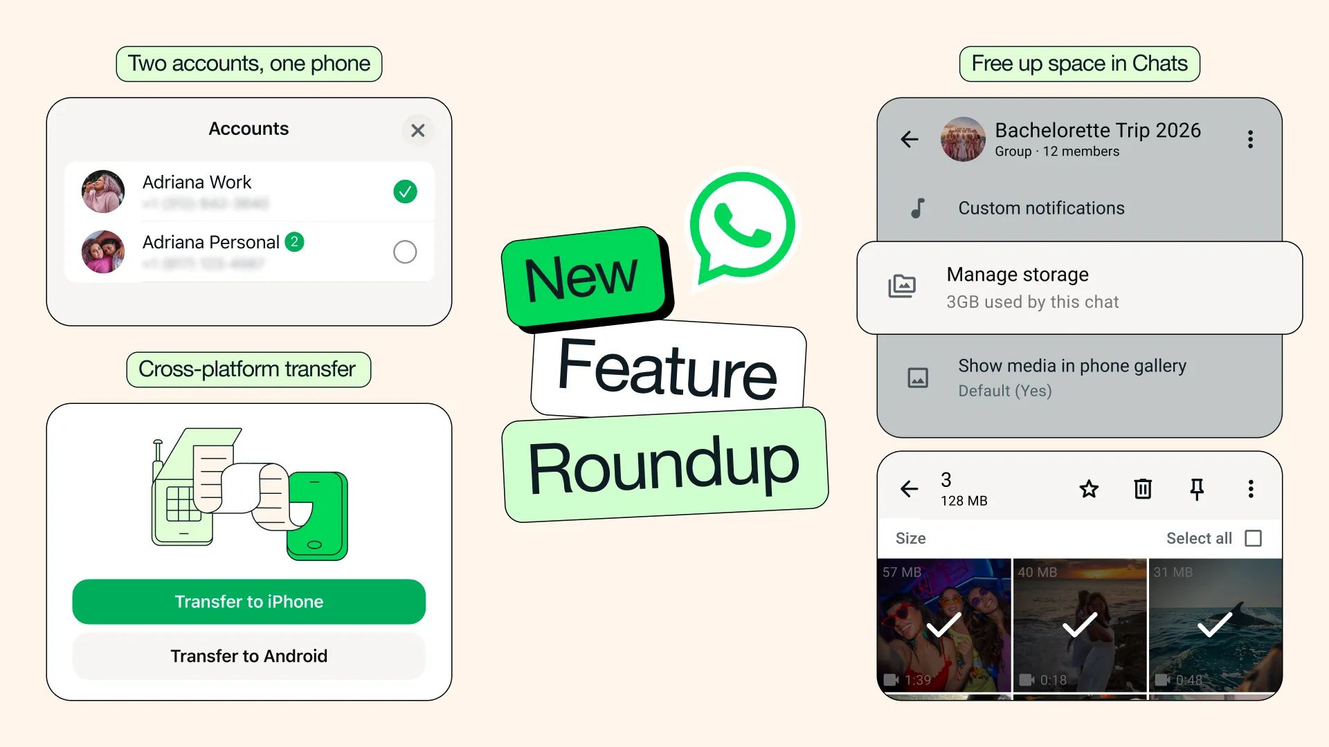 La mise à jour de WhatsApp facilite le changement de téléphone et la libération de stockage