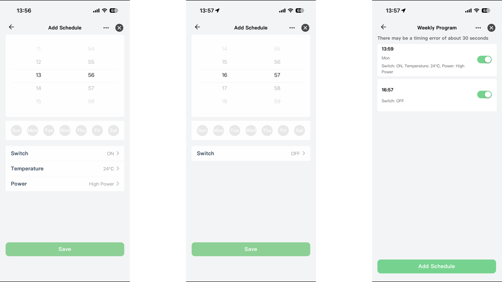 Programme de l'application MasterPlug Auraline Black Glass Panel Heater