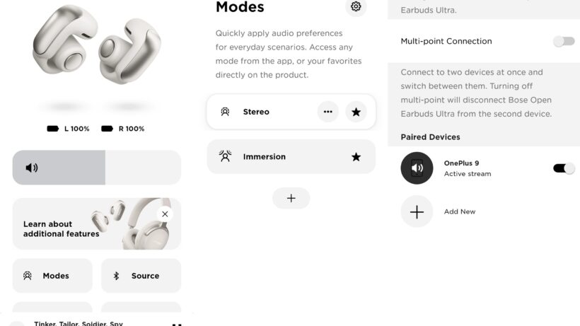 Application Écouteurs Bose Ultra Ouverts
