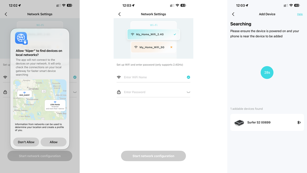 Connexion de l'application Aiper Surfer S2